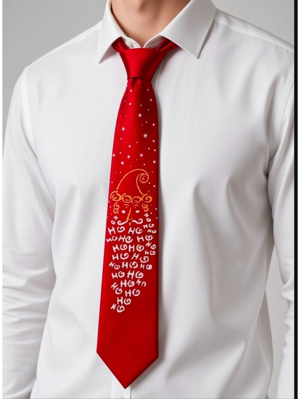 John Ashford Red Santa Ho Ho Ho Christmas Tie With Festive Design